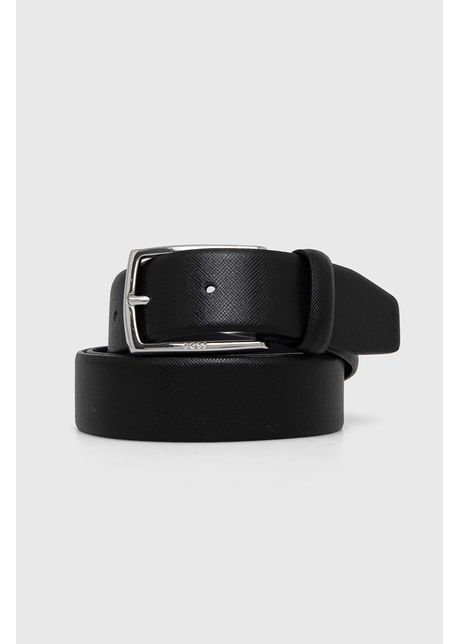 Boss curea de piele b rba i culoarea negru 50379719