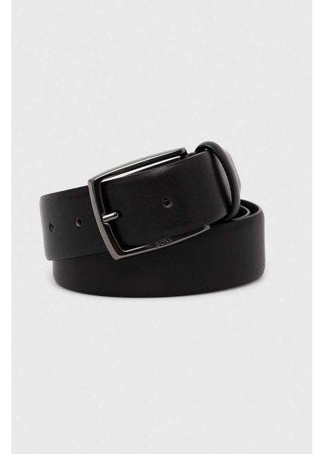 Boss curea de piele b rba i culoarea negru 50379753