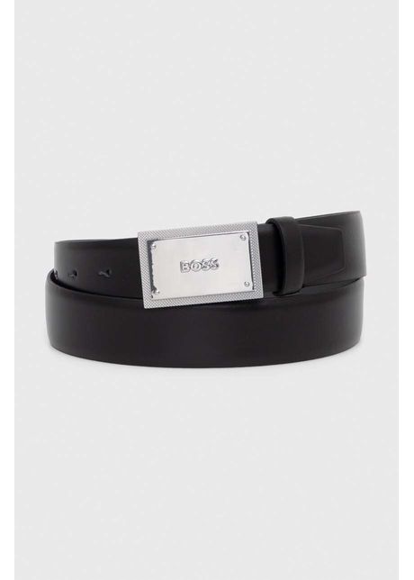 Boss curea de piele b rba i culoarea negru 50496735