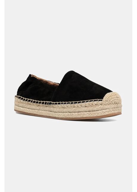 Boss espadrile de piele madeira culoarea negru cu platforma 50542344