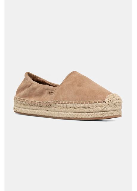 Boss espadrile din piele ntoars madeira culoarea maro cu platforma 50542344