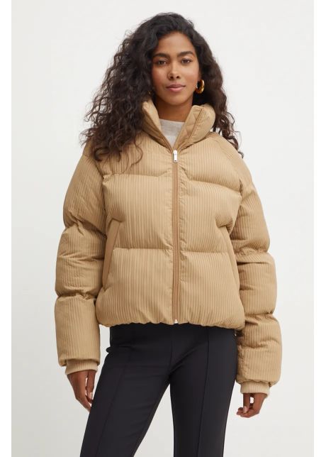 Boss geaca femei culoarea bej de iarna oversize 50524026