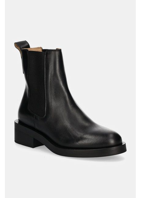 Boss ghete chelsea de piele iryna femei culoarea negru cu toc drept 50536638