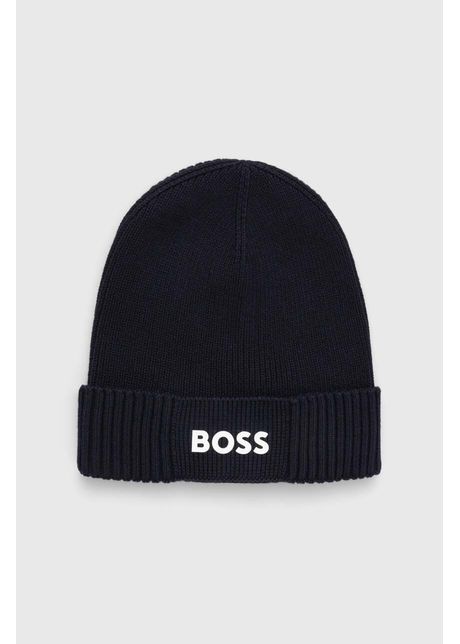 Boss green caciula din amestec de lana boss green culoarea albastru marin