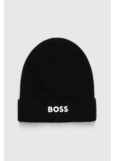 Boss green caciula din amestec de lana boss green culoarea negru