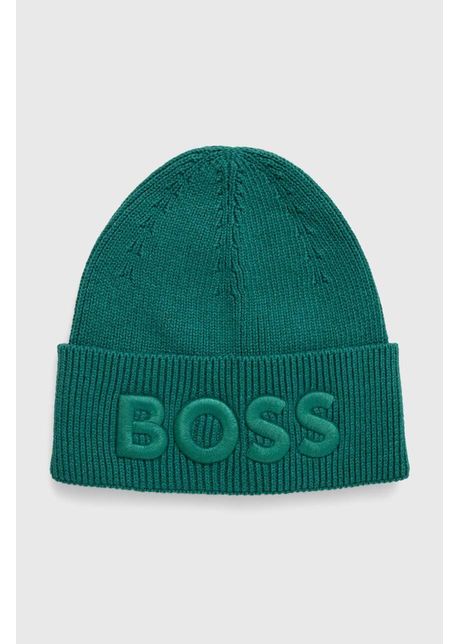 Boss orange caciula din amestec de lana boss orange culoarea verde din tricot gros