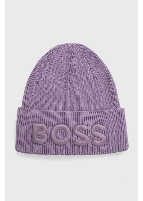 Boss orange caciula din amestec de lana boss orange culoarea violet din tricot gros