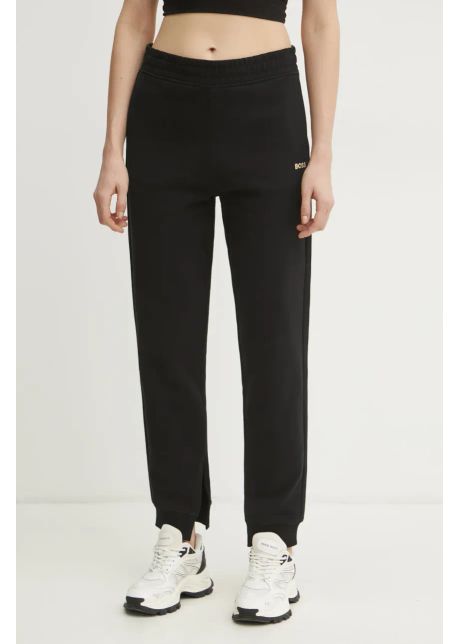 Boss orange pantaloni de trening din bumbac femei culoarea negru neted 50531813