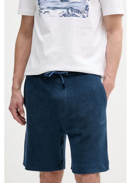 Boss orange pantaloni scur i din bumbac culoarea bleumarin 50539868