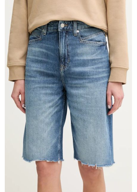 Boss orange pantaloni scur i jeans femei uni high waist 50534213