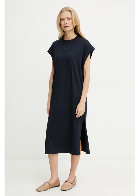 Boss orange rochie culoarea bleumarin midi dreapt 50540442
