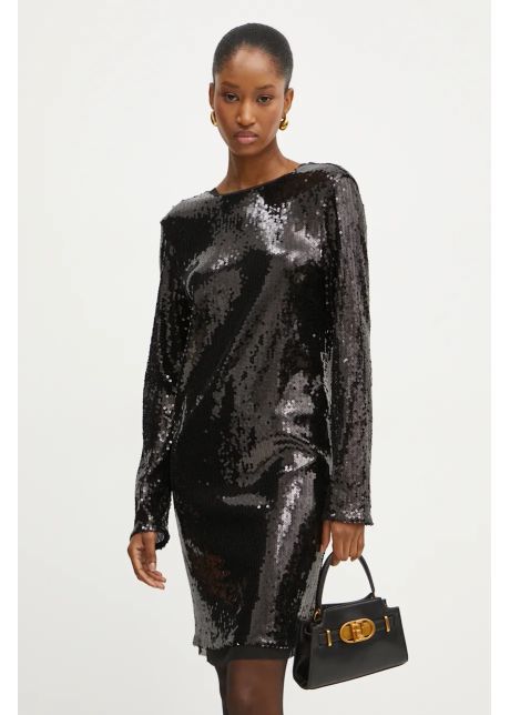 Boss orange rochie culoarea negru mini drept 50535547