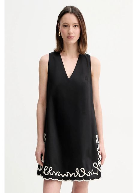 Boss orange rochie din bumbac culoarea negru mini evazat 50540370