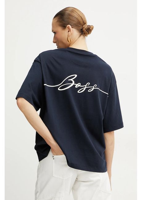 Boss orange tricou din bumbac femei culoarea bleumarin 50540441