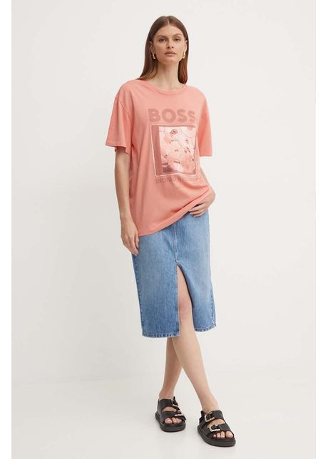 Boss orange tricou din bumbac femei culoarea portocaliu