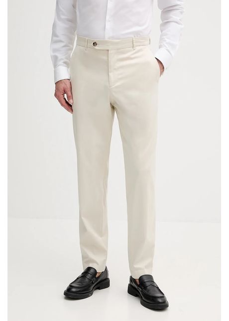 Boss pantaloni culoarea bej cu fason chinos 50544005