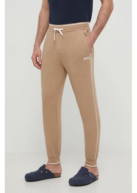Boss pantaloni de lounge culoarea bej cu imprimeu 50469710