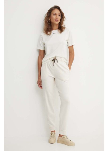 Boss pantaloni de trening culoarea bej neted 50524759
