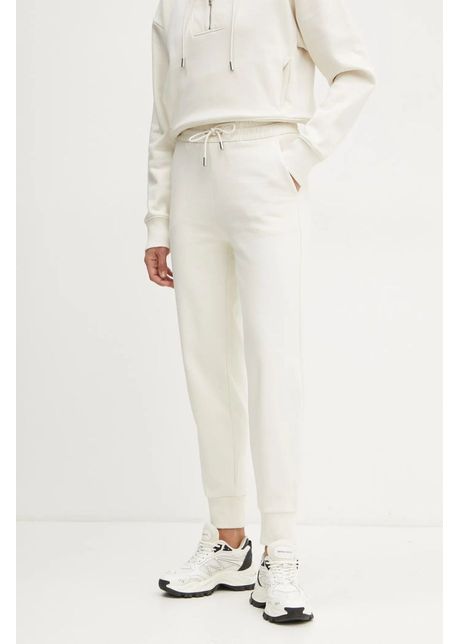 Boss pantaloni de trening din bumbac culoarea bej neted 50532200
