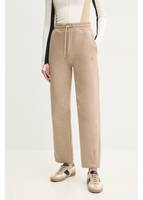 Boss pantaloni de trening femei culoarea bej melanj 50537486