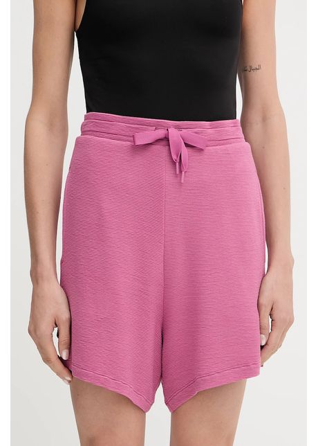 BOSS pantaloni scurți culoarea violet, uni, high waist, 50545617