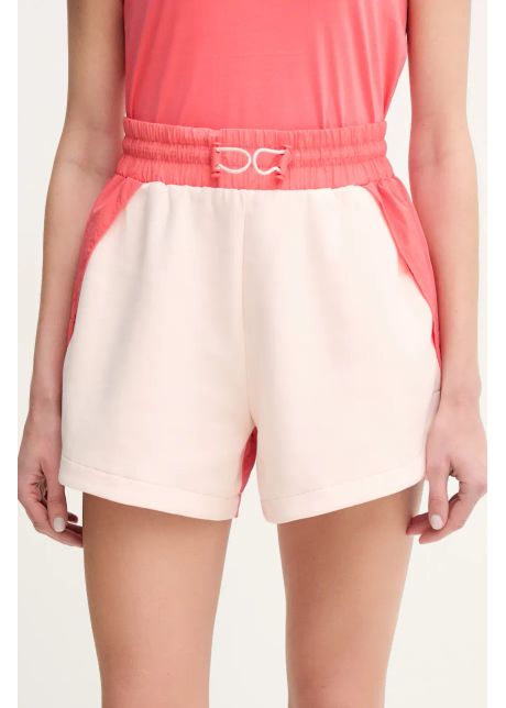 Boss pantaloni scurti femei culoarea roz neted high waist 50541331