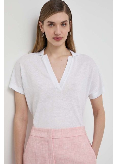 Boss polo din in culoarea alb 50512038