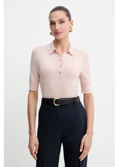 BOSS polo din lână culoarea portocaliu, 50545015
