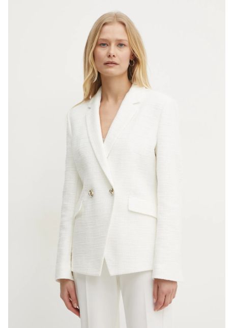 Boss sacou culoarea alb cu doua randuri de nasturi neted 50535931