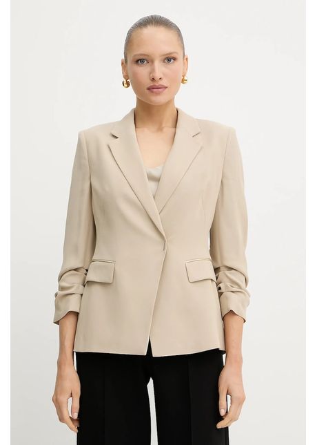 Boss sacou culoarea bej cu doua randuri de nasturi uni 50542005