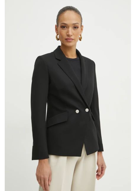 Boss sacou culoarea negru cu doua randuri de nasturi neted 50537454