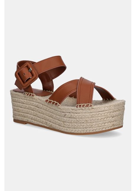 Boss sandale de piele machica culoarea maro 50542356