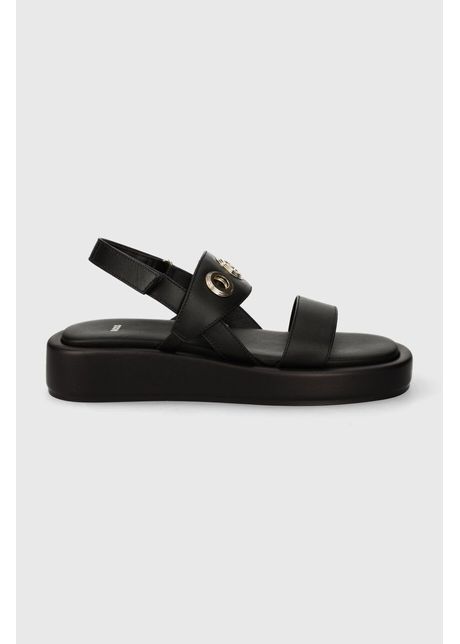 Boss sandale de piele scarlet femei culoarea negru cu platforma 50513299