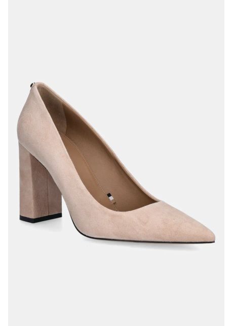 Boss tocuri din piele intoarsa janet culoarea roz cu toc drept 50536571