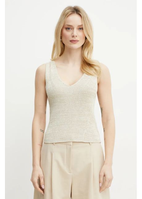Boss top femei culoarea bej 50534133