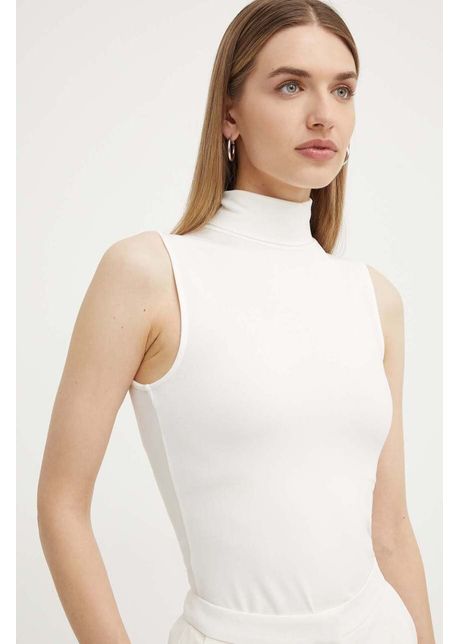 Boss top femei culoarea bej cu guler 50461115
