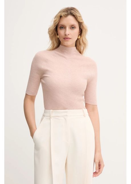 BOSS tricou de lână culoarea violet, cu turtleneck, 50542885