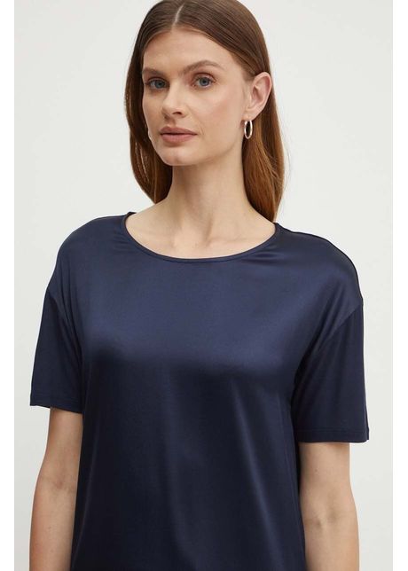 Boss tricou din amestec de m tase culoarea albastru marin