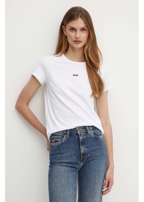 Boss tricou din bumbac culoarea alb