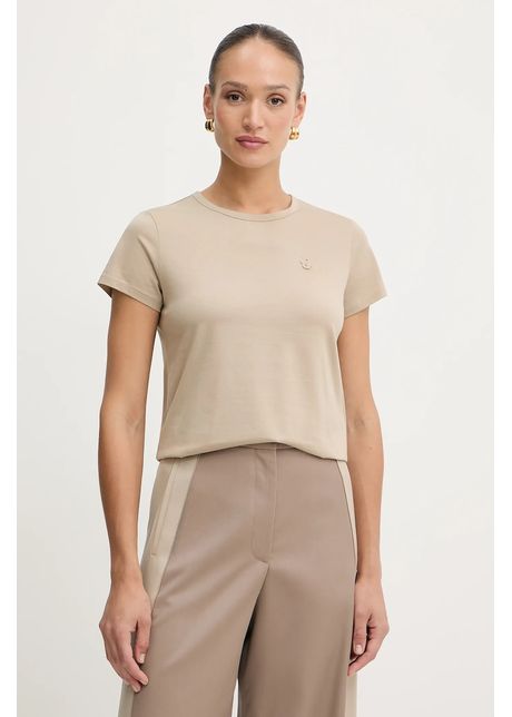 BOSS tricou din bumbac culoarea bej, 50545671