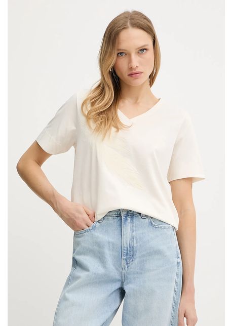 BOSS tricou din bumbac culoarea bej, 50545673