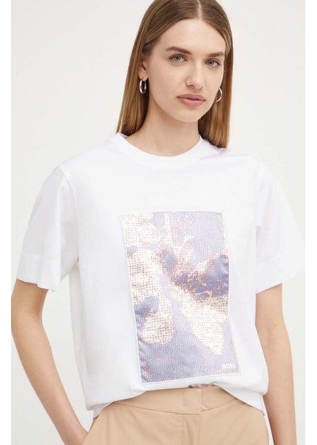 Boss tricou din bumbac femei culoarea alb 50521931