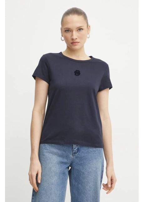 Boss tricou din bumbac femei culoarea albastru marin 50534800