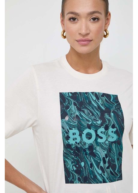 Boss tricou din bumbac femei culoarea bej 50517678