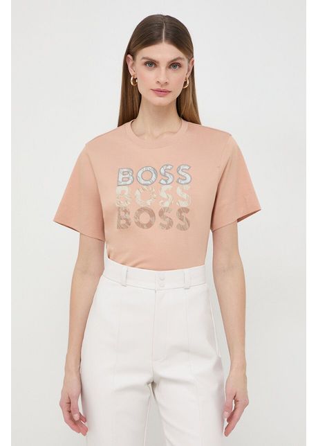 Boss tricou din bumbac femei culoarea bej 50517678