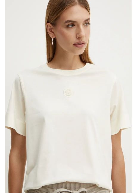 Boss tricou din bumbac femei culoarea bej 50526205