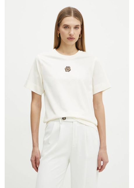 Boss tricou din bumbac femei culoarea bej 50526205