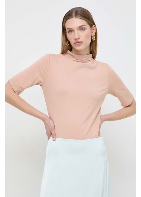 Boss tricou femei culoarea bej cu turtleneck 50506810
