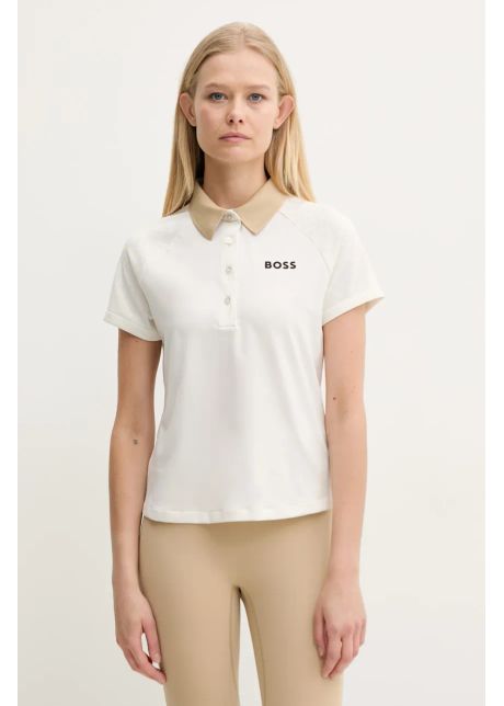 Boss tricou polo femei culoarea bej 50540217