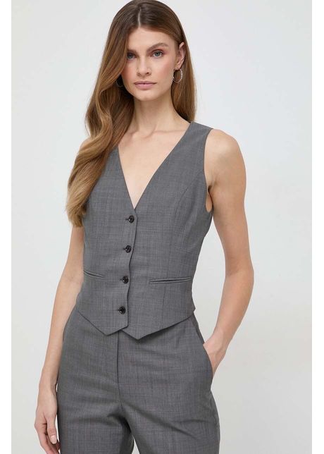 Boss vest de l n culoarea gri un singur r nd de nasturi 50513132
